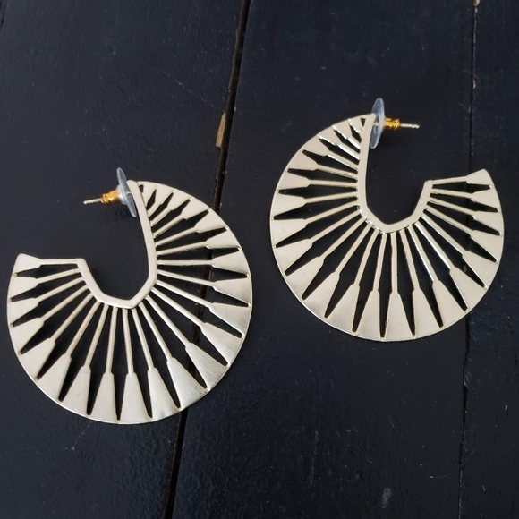 Light Gold Statement Earrings Boho Bohemian Circle Women's Jewelry - Picture 1 of 2